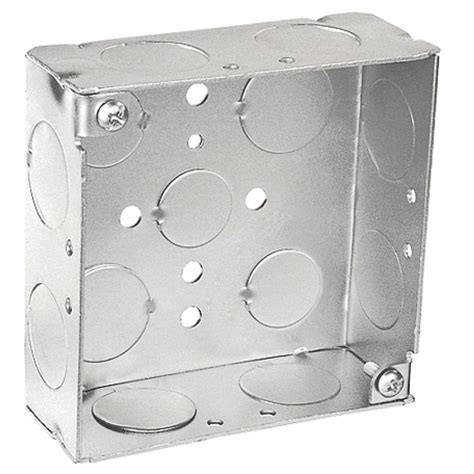 4 square metal junction box cover|shallow metal electrical box.